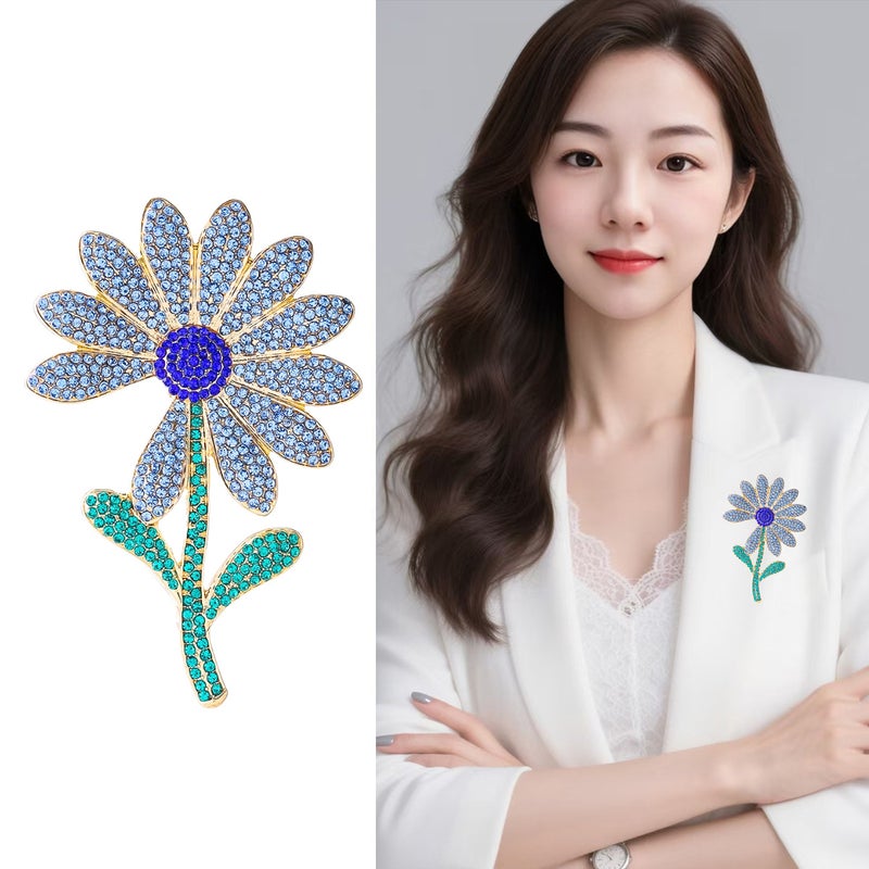 Trendy Popular Daisy Brooch High-End Luxury Statement Sunflower Pin Brooch - Image 2